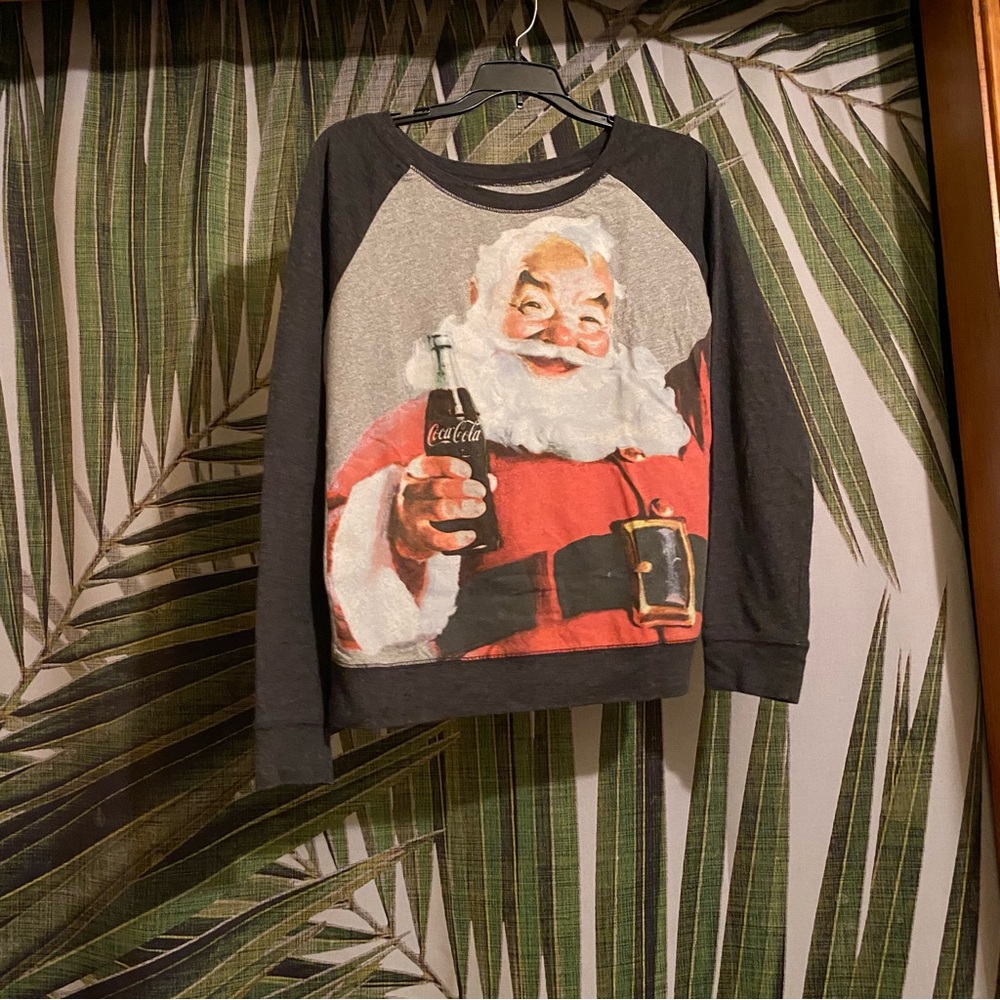 Coca-Cola Santa Long Sleeve Raglan Top